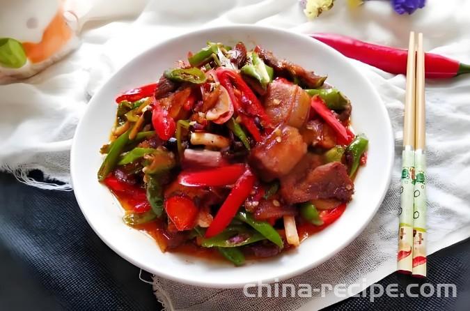 Practice of Twice cooked pork with Double Peppers