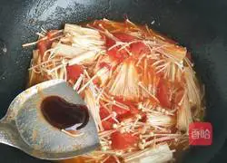 西红柿炒金针菇（下饭必备）的做法图解5