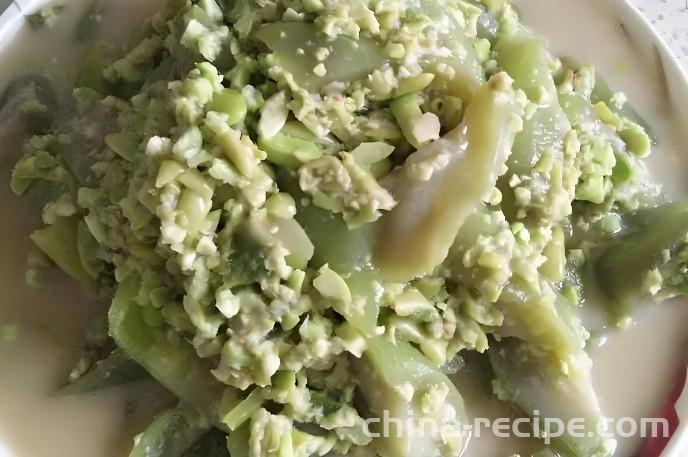 The recipe for making tofu and loofah