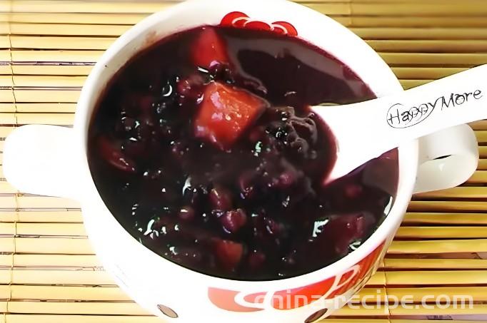 Practice of Black Rice, Red Bean and Apple Congee