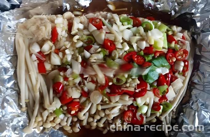 The method of making tin foil enoki mushrooms