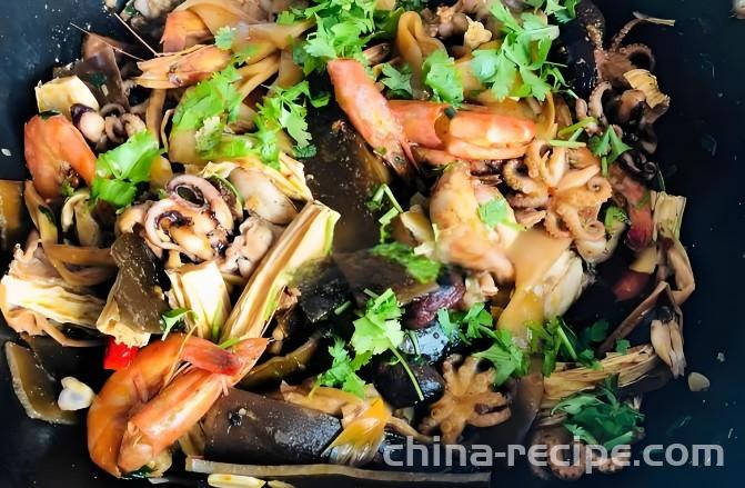 The recipe for bullfrog seafood spicy hot pot