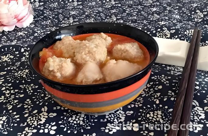 How to make tomato Rice-meat dumplings soup