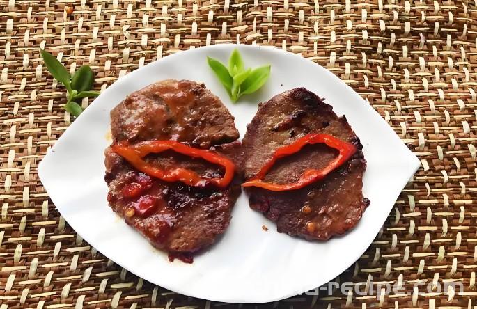 The recipe for pan fried beef slices