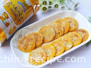 奶香南瓜芝麻饼,软糯香甜。