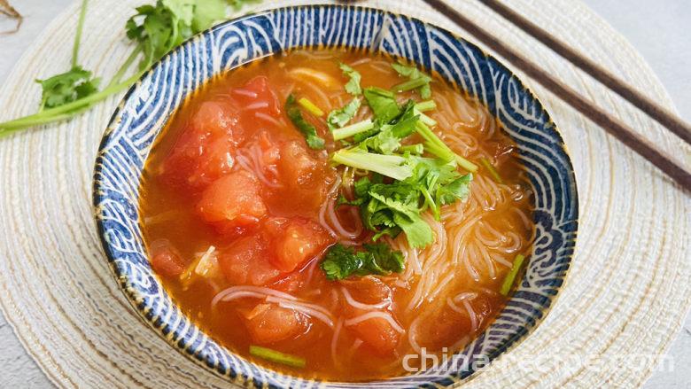 The recipe for tomato rice noodles
