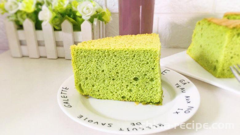 The recipe for spinach chiffon cake