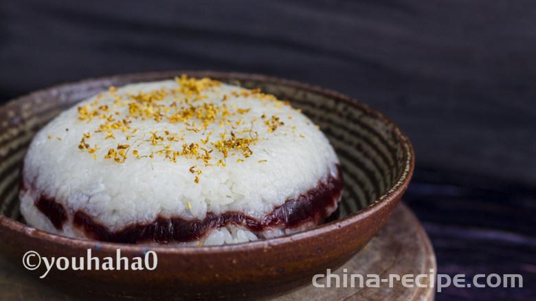 Practice of glutinous rice Red bean cake
