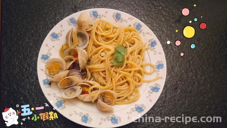 The recipe for clam spaghetti