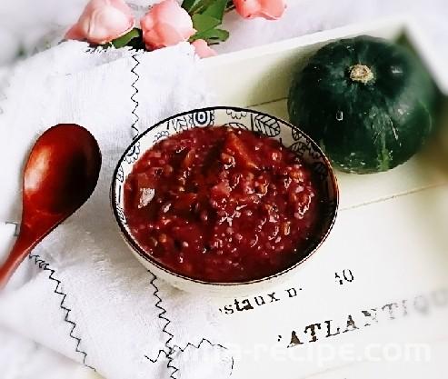 Practice of black rice and red bean Congee