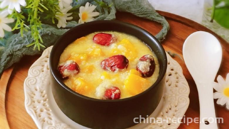 How to make red dates and pumpkin Congee