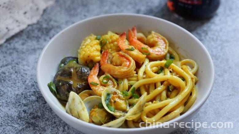 Recipe for Seafood Curry Udon Noodles