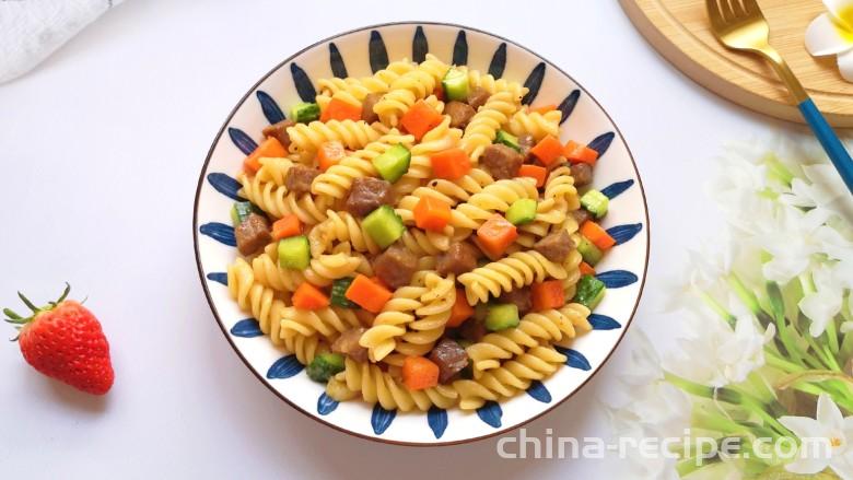 The recipe for steak spaghetti