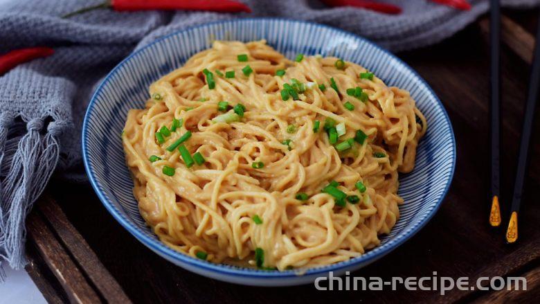The method of mixing peanut butter with noodles