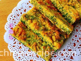 茴香苗鸡蛋饼,成品。