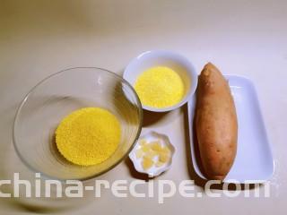 玉米渣粥,食材准备好