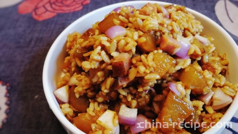 The method of making winter melon sausage stewed rice