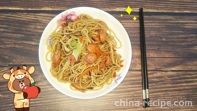 Recipe for Cabbage Sausage Stir fried Noodles