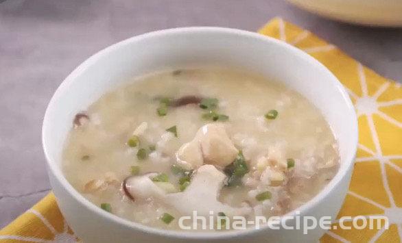 How to make fried chicken porridge with mushrooms
