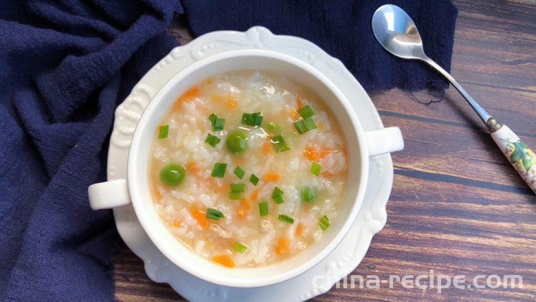 How to make Congee with minced carrot and meat