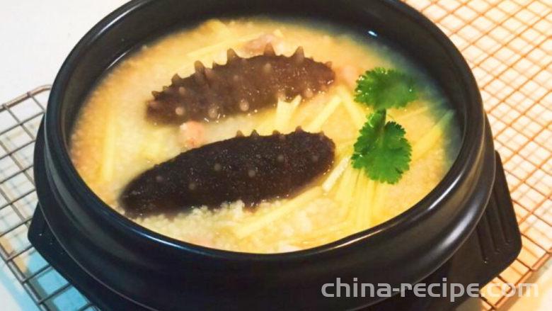 The method of stewing sea cucumber with millet
