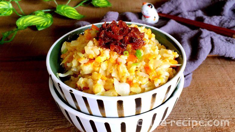 How to make Fried Rice with goose liver sauce and egg