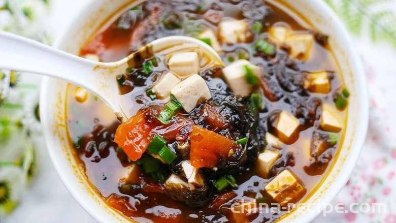 Recipe for Seaweed Tomato Tofu Soup