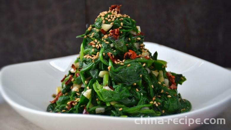 Method for making cold spinach salad