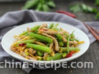 芹菜土豆炒肉丝,成品图