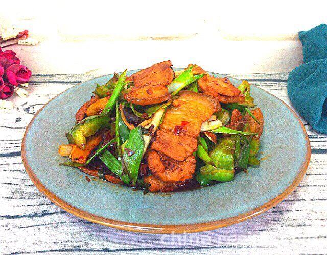 Twice cooked pork with Spicy Garlic Seedlings
