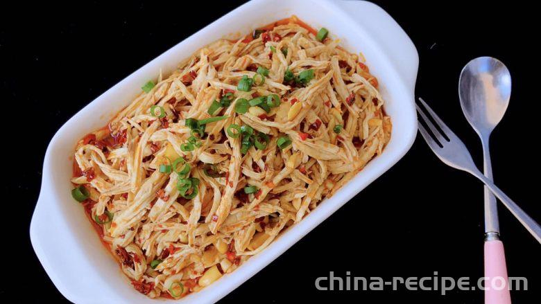 Method for making cold and spicy chicken shreds