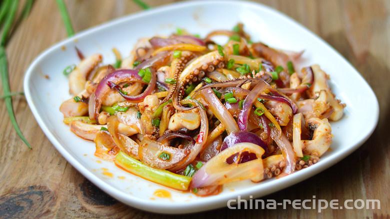 The recipe for onion and squid whiskers