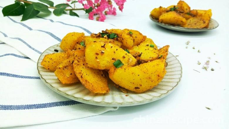 Method for making spicy and delicious potato chunks