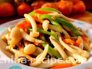 清炒白玉菇,搞定咯，来吃吧