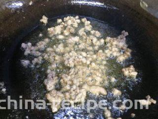 蚂蚁肉沫焗香辣花菜,肉沫炒散籽