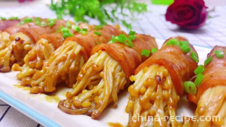 Recipe for Bacon Rolls with Flammulina velutipes