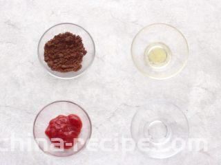 茄汁黄豆,准备好红糖、苹果醋、番茄酱和清水。