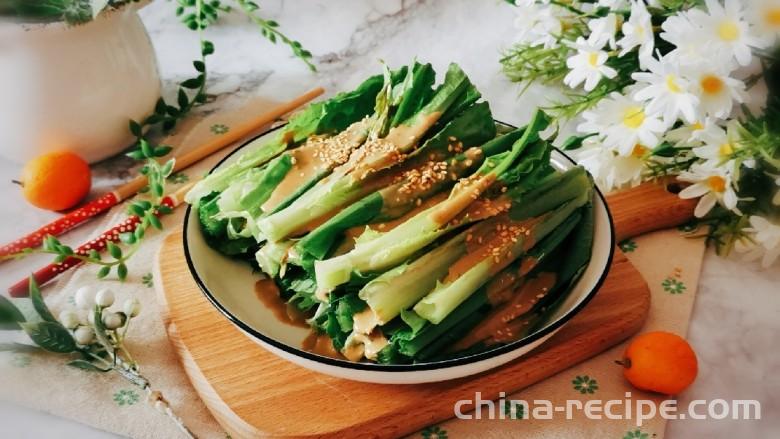 The recipe for making sesame sauce, oil, and wheat vegetables