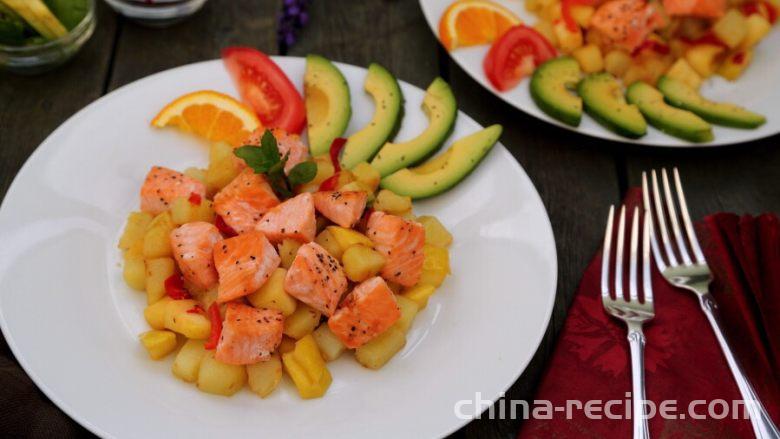 Recipe for Double Pepper Potato and Salmon
