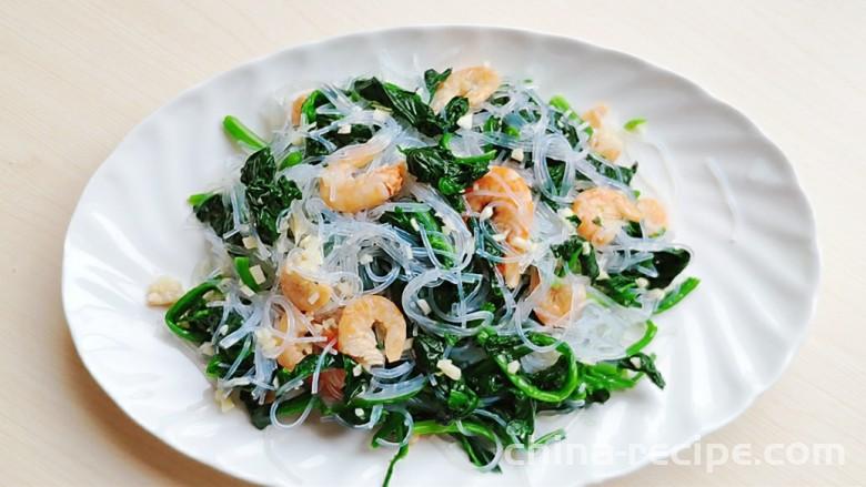 The method of mixing sea rice spinach with vermicelli
