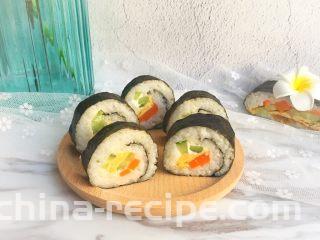 简单原味寿司,切了开吃