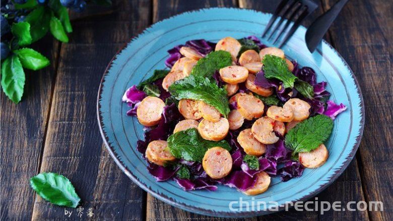The recipe for sausage salad
