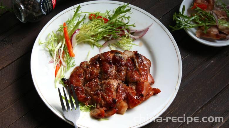 The recipe for grilling chicken legs with black pepper