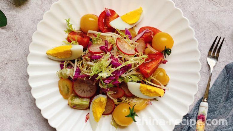 The recipe for vegetable salad