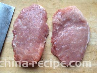 香酥黄金炸猪排,猪肉切片
