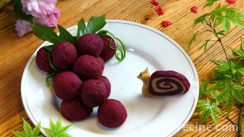 The recipe for Purple Potato Yam Cheese Balls