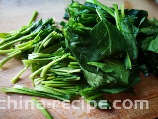 牡蛎菠菜,切成段