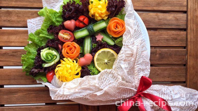 Preparation of Salad Bouquet
