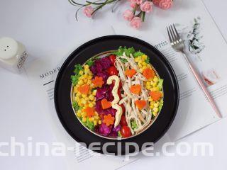 鸡胸肉时蔬沙拉,成品一