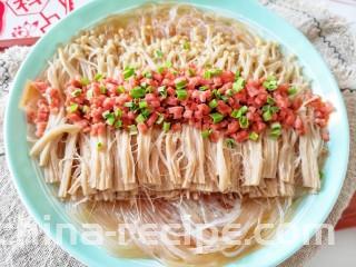 粉丝蒸金针菇,看大图。